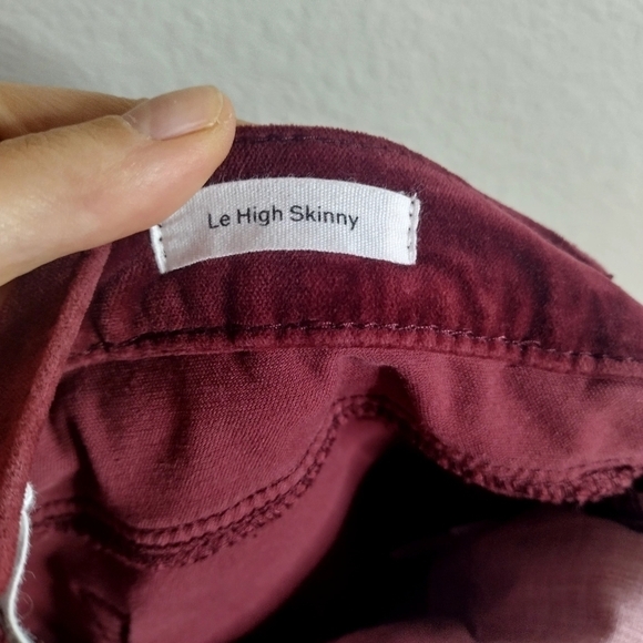 Frame Le High Skinny Velvet Jeans in Pinot Burgundy sz 31 - Picture 9 of 11